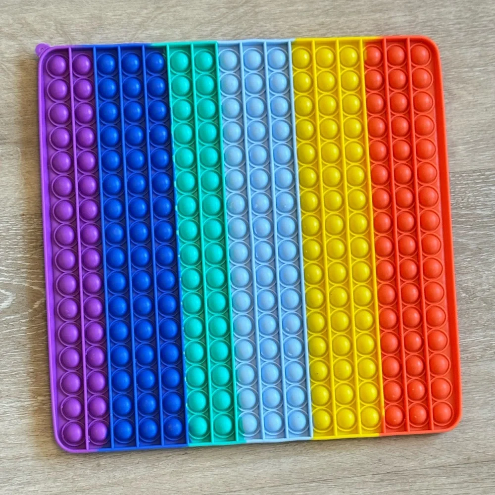 large rainbow push bubble pop-it fidget toy